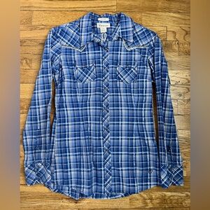 Ariat Women’s Blue Plaid Pearl Snap Western Shirt, Rodeo Shirt